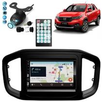 Central Multimídia Carplay Android Fiat Strada Moldura + Câmera