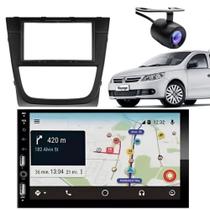 Central Multimídia Carplay Android Gol G5 Moldura + Câmera Preto