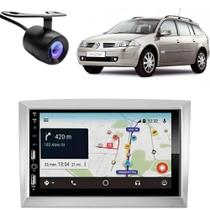 Central Multimídia Carplay Android Mégane Grand Tour Moldura + Câmera Prata