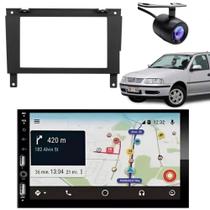 Central Multimídia Carplay Android Parati G3 Moldura + Câmera Preto