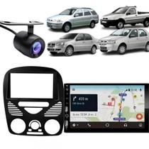 Central Multimídia Carplay Android Siena G3 Moldura + Câmera Preto Central Multimídia Carplay Android Siena G3 Moldura + Câmera Preto