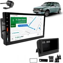 Central Multimídia Carplay Android Uno Mille Moldura + Câmera
