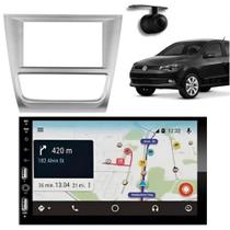 Central Multimídia Carplay Android Voyage G6 Moldura + Câmera Prata