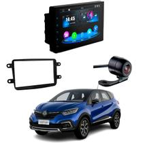 Central Multimídia CarPlay Mp5 2 Din Faaftech 7 Polegadas + Câmera de Ré Borboleta + Moldura 2din Captur