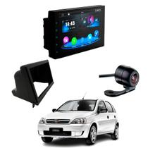 Central Multimídia CarPlay Mp5 2 Din Faaftech 7 Polegadas + Câmera de Ré Borboleta + Moldura 2Din Corsa G1