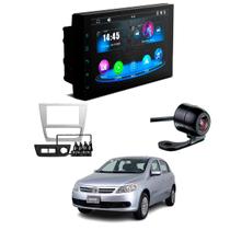 Central Multimídia CarPlay Mp5 2 Din Faaftech 7 Polegadas + Câmera de Ré Borboleta + Moldura 2din Gol