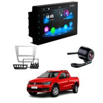 Central Multimídia CarPlay Mp5 2 Din Faaftech 7 Polegadas + Câmera de Ré Borboleta + Moldura 2din Saveiro 13-16