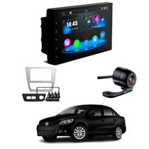 Central Multimídia CarPlay Mp5 2 Din Faaftech 7 Polegadas + Câmera de Ré Borboleta + Moldura 2din Voyage