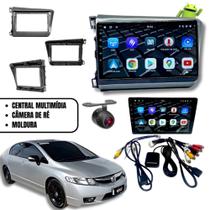 Central Multimídia Civic 14/16 CarPlay Android 9 Pol e Câmera de Ré