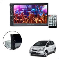 Central Multimídia MP5 1 Din 7 Polegadas Honda Fit 2001 2002 2003 2004 2005 2006 2007 até 2021