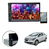 Central Multimídia MP5 1 Din 7 Polegadas Prisma 2006 2007 2008 2009 2010 2011 2012 até 2018