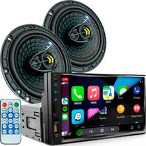 Central Multimídia Mp5 1Din 2Din 7 Carplay Android Auto Espelhamento USB Bluetooth Alto Falante REVO6