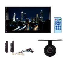 Central Multimídia Mp5 2 Din 7 Espelhamento Corolla Etios Hilux SW4 Preto com câmera de ré - HT 3000