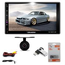 Central Multimídia MP5 2 Din 7pol RS706DTVBR Roadstar Com Câmera de Ré e Pen Drive