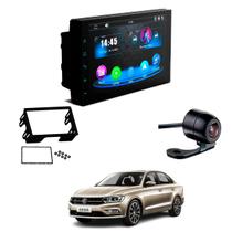 Central Multimídia Mp5 2 Din Faaftech 7 Polegadas + Câmera de Ré Borboleta + Moldura 2din