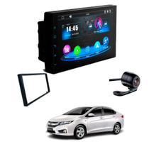 Central Multimídia Mp5 2 Din Faaftech 7 Polegadas + Câmera de Ré Borboleta + Moldura 2din