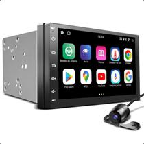 Central Multimídia Mp5 2 Din Universal 7 Polegadas Android 13 Carplay Gps + Câmera e Suporte fixação