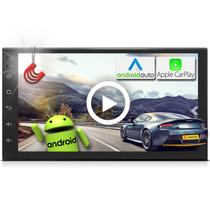 Central Multimídia Mp5 2Din 7 pol Androidauto Carplay GPS Wifi Android Espelhamento H-tech HT-6023CA