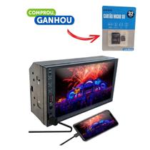 Central Multimídia MP5 2Din 7 Pol TayTech MP8 Plus Espelham Android Comando Voz + Cartão Micro SD 32 GB