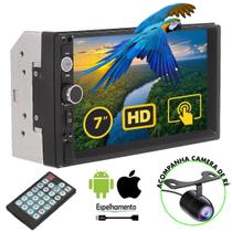 Central Multimídia Mp5 Player Bluetooth Fm Usb Aux 7 Polegadas 2 Din Camera