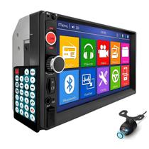 Central multimídia mp8 tela 7 2din com botão e câmera de ré