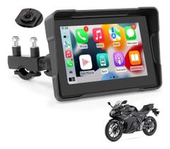 Central Multimídia Para Moto Tela 6.25 IPS IP67 Com Apple CarPlay E Android Auto WiFi Dual