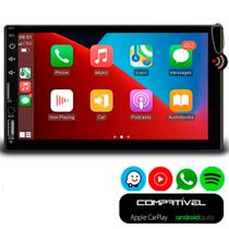 Central Multimídia Radio Automotivo 7 Polegadas CarPlay e Android Auto Espelhamento Celular