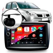 Central Multimidia Sandero CarPlay Android Auto Camera Ré