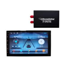 Central Multimídia TV Digital GPS Android 14 Bluetooth 7 Cores Comando Volante 2 Din MP5 Rádio Carro