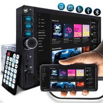 Central Multimídia Universal Mp5 1 Din 7 Pol Espelhamento