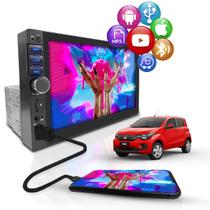 Central Multimídia Universal Mp5 Bt 1 Din 7 Espelha Dvd Câm Fiat Mobi