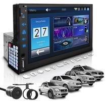 Central Multimídia Universal Mp5 Bt 1 Din 7 Espelha Dvd Câm Fiat Palio Siena Strada Weekend