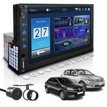 Central Multimídia Universal Mp5 Bt 1 Din 7 Espelha Dvd Câm Sandero e Logan