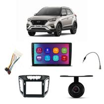 Central Multimídia Voolt CM9116 9 pol Hyundai Creta 2017-2020 Esp Android e IOS + Chicotes + Câmera de Ré + Moldura