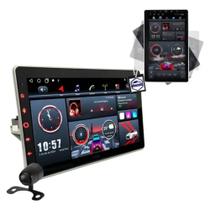 Central Multimitidia Mp5 Tela 10 Polegadas Rotativa 1 Din Octa Core 4+64GB Gps Multifuncao Car Play Android Auto