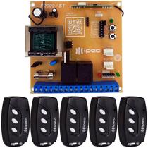 Central Placa Portão Motor Peccinin P2000 ST + 5 Controle Remoto 3 Canais Preto Ipec