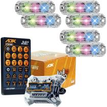 Central Strobo Ritmico 3.0 38 Mil Combinações Diferentes Controle AJK 3.0 Lançamento Farol RGB Enderecavel 6W