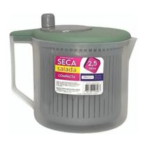 Centrífuga de Salada Compacta Seca 2,5 Litros Secador Manual Folhas Verduras Frutas Vegetais
