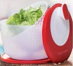 Centrífuga de saladas da Tupperware 3,5l vermelha - com tampa para guardar na geladeira