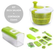 Centrífuga Seca Salada Secador E Cortador Fatiador Legumes 11em1 Kit