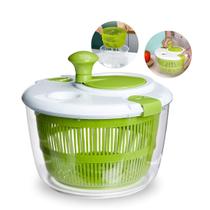 Centrifuga Secador Salada 5 Litros Manual Seca Verduras Legume Com Cesto Escorrer Plástico
