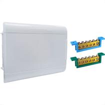 Centrinho Steck Pvc Embutir Branco Para 12 Disjuntores Com Barramento Centrinho Steck Pvc Embutir Branco Para 12 Disjuntores Com Barramento