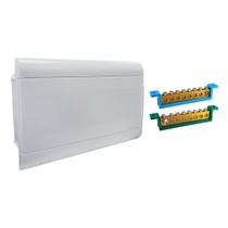 Centrinho Steck Pvc Embutir Branco Para 16 Disjuntores Com Barramento