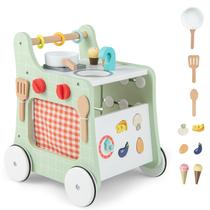 Centro de atividades Baby Walker BABY JOY 6 em 1 verde de madeira Centro de atividades Baby Walker BABY JOY 6 em 1 verde de madeira