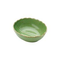 Centro de mesa 11,5 x 10 cm de cerâmica verde Banana Leaf Lyor - L4132