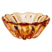Centro de Mesa 24,5cm x 24,5cm x 11cm Âmbar Vidro Wolff Centro de Mesa 24,5cm x 24,5cm x 11cm Âmbar Vidro Wolff