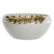 Centro de Mesa Cerâmica Branco e Dourado 12,5cm 26,5d - D. E. A. D. A. Centro de Mesa Cerâmica Branco e Dourado 12,5cm 26,5d - D. E. A. D. A.