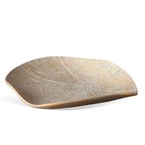 CENTRO DE MESA CO EM RESINA TEXTURIZADO DOURADO 41cm