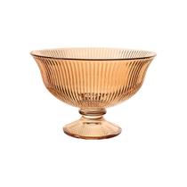 Centro De Mesa Com Pé Em Vidro Graffiato Âmbar 1,8L Haüskraft