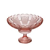 Centro De Mesa Cristal C / Pé Princess Rosa 32X21Cm Centro De Mesa Cristal C / Pé Princess Rosa 32X21Cm